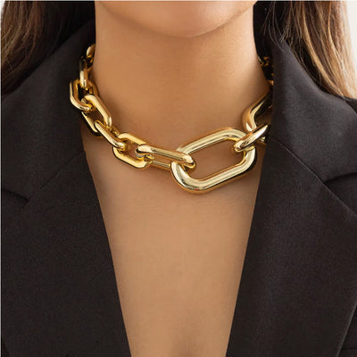 Chunky Gold Chain Necklace for Women | Bold Vintage Link Choker | 2026 Glamoratti Trend Jewelry