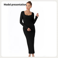 Elegant Women's Modest Solid Color Dress - Versatile & Affordable Fashion