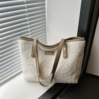Plush Furry Bucket Bag – Soft Cotton Shoulder Tote for Everyday Style