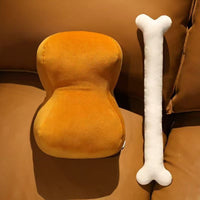 Funny Meat Bone Plush Pillow – Soft Dog-Bone Cushion for Pet Lovers & Home Decor