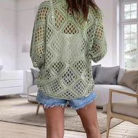 Long Sleeve Knitted Blouse Beach Pullover Tops