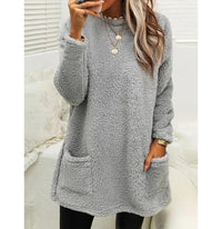 Women’s Fleece Pullover Hoodie – Plush Warm Polyester Top with Pockets S–3XL