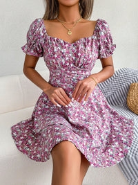 Graceful Bloom Floral Summer Dress - Elegant A-Line Floral Print Dress for Women