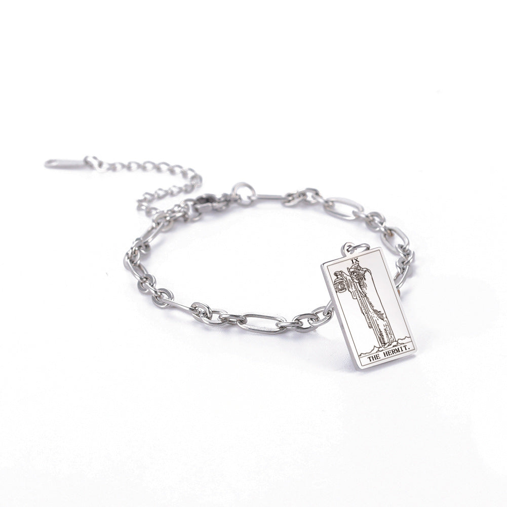 12 Tarot Card Charm Bracelet – Mystical Long Oval Link Chain Fashion Jewelry for Women What Else You Got?