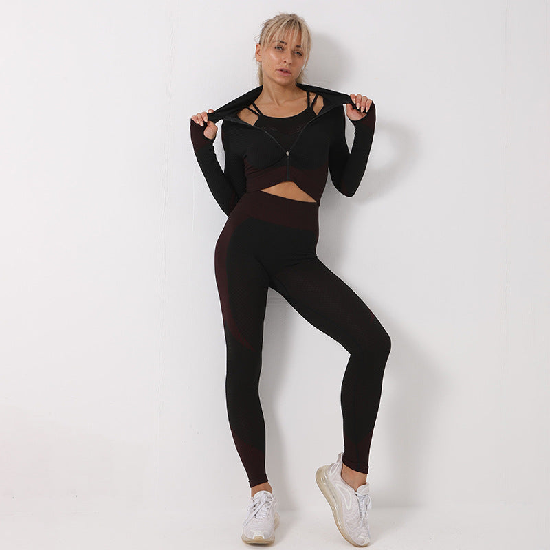 3PCS Yoga Set Seamless Sport Set Women Gym Clothing Leggings Women Crop Top Sports Bra Women Fitness Gym Set Womens Outfits Tracksuit What Else You Got?