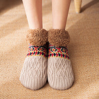 Ultra-Warm Fleece Bootie Slippers – Non-Slip Indoor Socks for Men & Women – Cozy Winter Comfort