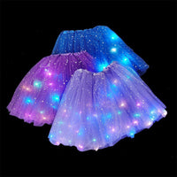 Glowing Princess Tutu Skirt with LED Lights – Magical Halloween Costume for Girls & Women