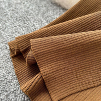 Elegant Two-Piece Knitted Vest with Slimming Slit Skirt - Modest & Stylish