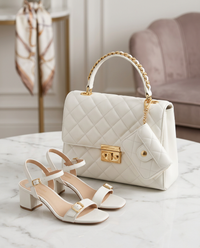 Elegant Women's Matching Crossbody Bag & Cross-Strap Heels Set - 6 Stylish Colors - Christian-Inspired Fashion Bundle