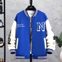 Men’s Stylish Letter-Print Baseball Jacket – INS-Inspired Casual Coat for Spring & Autumn