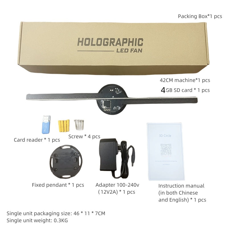 Led Luminous Sign Light Holographic Projector Diy Fan Screen Video Picture 3d Holographic Light Holiday Decoration What Else You Got?