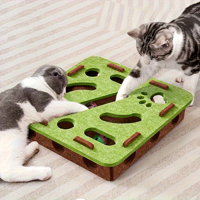 Interactive Cat Puzzle Toy With Maze Tunnel, Bell Ball & Pathways - No Batteries Needed, Durable Felt Construction - Mental Stimulation & Hunting Exercise For Indoor Cats - Pet Exercise Toy For All Br What Else You Got?