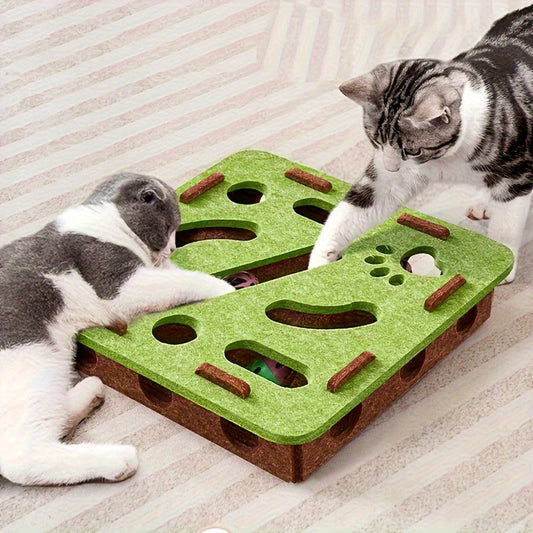 Interactive Cat Puzzle Toy With Maze Tunnel, Bell Ball & Pathways - No Batteries Needed, Durable Felt Construction - Mental Stimulation & Hunting Exercise For Indoor Cats - Pet Exercise Toy For All Br What Else You Got?