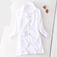 Effortless Summer Style: Women's Breathable Cotton-Linen Artistic Shirt