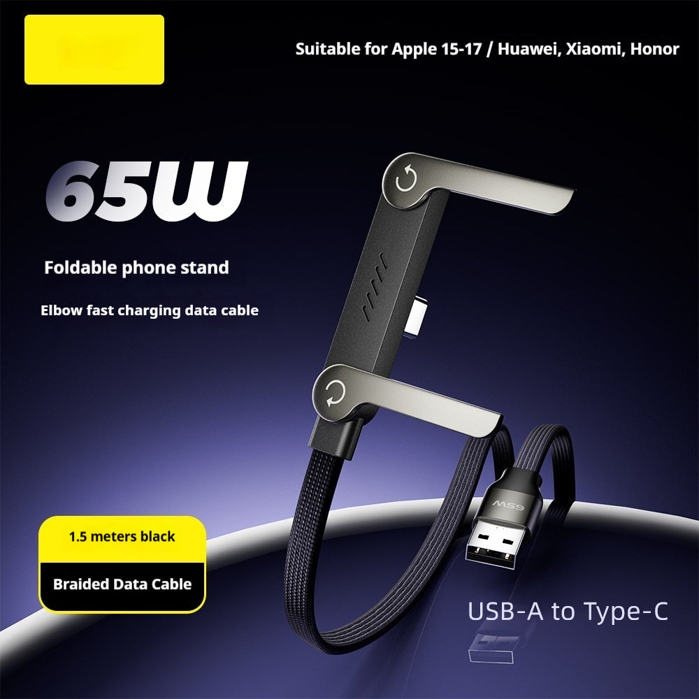 Fast Charging Foldable Bracket Data Cable 2-in-1 Data Wire Foldable Phone Tablet Stand Type-C To Type-C USB-A To Type-C What Else You Got?