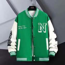 Men’s Letter‑Print Color Block Jacket – Loose INS‑Style Baseball Coat (Spring & Autumn) What Else You Got?