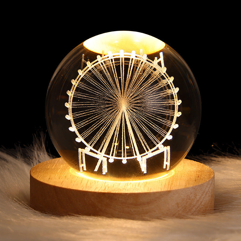 Luminous Starry Sky And Planets Moon Moon Crystal Ball Small Night Lamp Projection Ambience Light Creative Gift New Strange Gift What Else You Got?