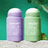 Green Tea & Eggplant Clay Mask Stick | Deep Pore Cleansing & Oil Control | Acne-Fighting Skincare