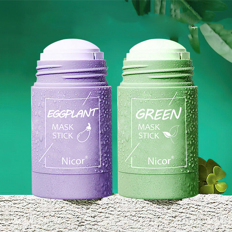 Green Tea & Eggplant Clay Mask Stick | Deep Pore Cleansing & Oil Control | Acne-Fighting Skincare