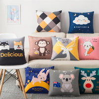Adorable Animal Plush Throw Pillow – Cozy Sofa Decor for Kids & Home (40x40cm, 45x45cm, 50x50cm)