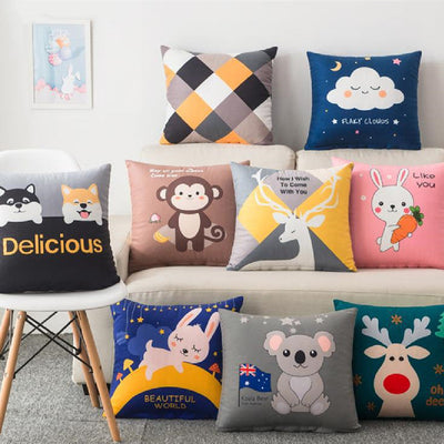 Adorable Animal Plush Throw Pillow – Cozy Sofa Decor for Kids & Home (40x40cm, 45x45cm, 50x50cm)