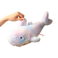 Tie-Dye Shark Plush Pillow – Soft Cuddly Shark Cushion in Blue & Pink