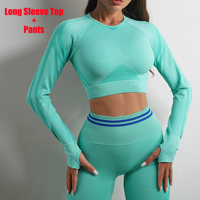 Seamless Yoga Pants Sports Gym Fitness Leggings Or Long Sleeve Tops Outfits Butt Lifting Slim Workout Sportswear Clothing What Else You Got?