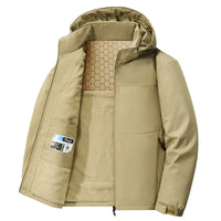 Men's Heavy-Duty Winter Jacket - Windproof Cotton Hoodie with Fleece Lining (Army Green, Black, Navy & More)