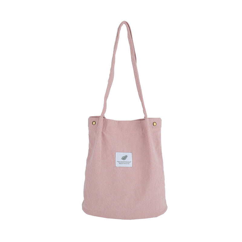 Artistic Corduroy Streetwear Bucket Bag with Laptop Compartment What Else You Got?