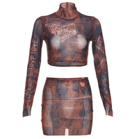 Women's Trendy Mesh 2-Piece Skirt Set – Stylish Streetwear Outfit
