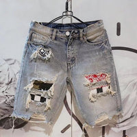 Men's Trendy Distressed Denim Shorts – Streetwear Fashion