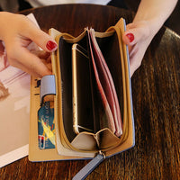 Leaf Hollow-Out Long Wallet Clutch – Wristlet Handbag with Card Slots for Women