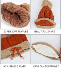 Cozy 3-Piece Winter Hat Set for Women - Knitted Beanie, Scarf & Neck Warmer - Warm & Stylish - Perfect for Cold Weather - Available in Multiple Colors