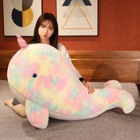 Whale Plush Pillow – Cuddly Ocean Animal Throw Pillow in 3 Sizes | Soft Stuffed Toy for Kids & Adults