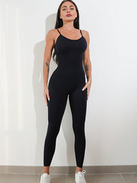 Women's Modest & Flattering Seamless Unitard - Spaghetti Strap Bodysuit for Yoga, Dance & Everyday Wear