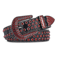 Unisex Punk Rivet Rhinestone Belt - Studded Rock Style Waist Belt for Men & Women