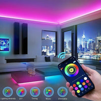 RGB LED Strip Lights 5050 Bluetooth App Control - Music Sync Room & TV Backlight