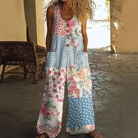 Women's Sleeveless Loose Pocketed Jumpsuit – Effortless Summer Comfort with Pockets