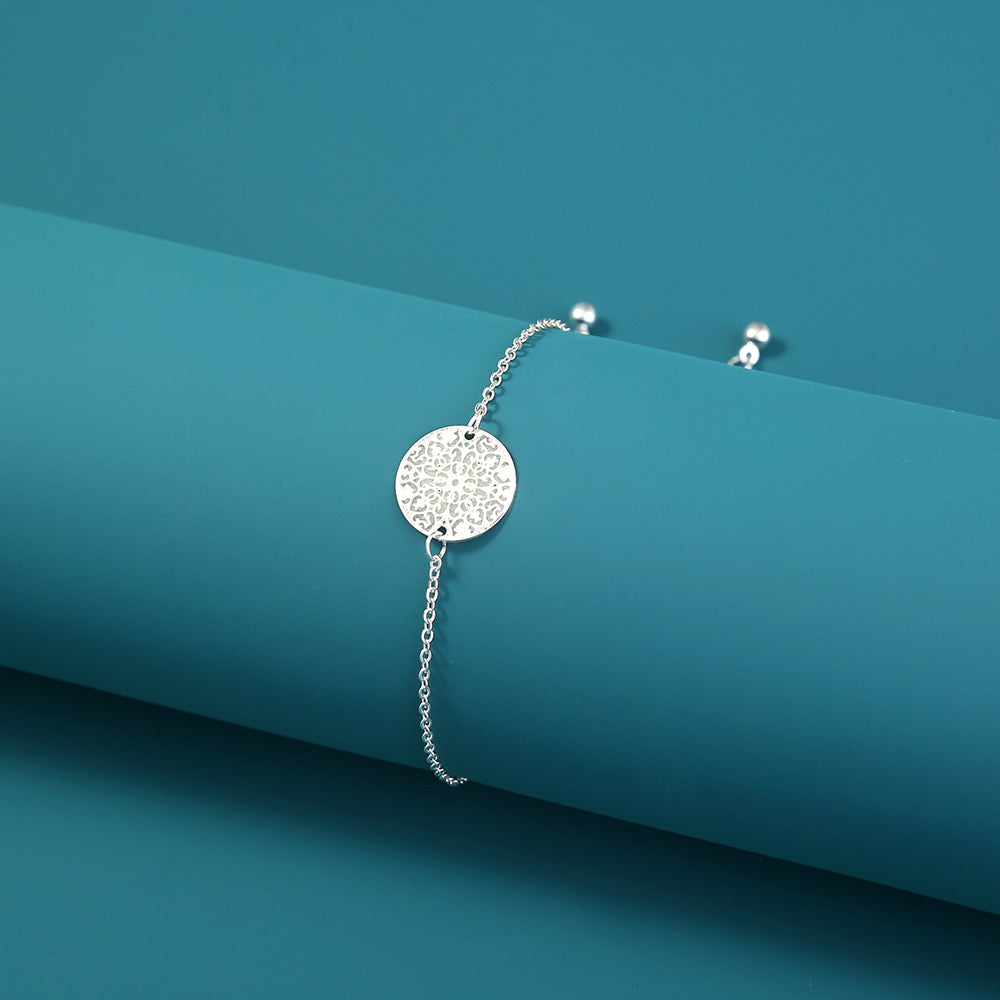 Glow-in-the-Dark Silver Bracelet – Adjustable Luminous Copper Bangle