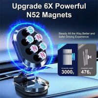 Magnetic Car Phone Mount - 720° Rotating Dashboard Holder, Water-Resistant Stainless Steel