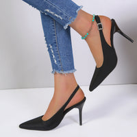 Elegant Women's Pointed Toe Stiletto Sandals – Chic Summer Heels in Black & Blue