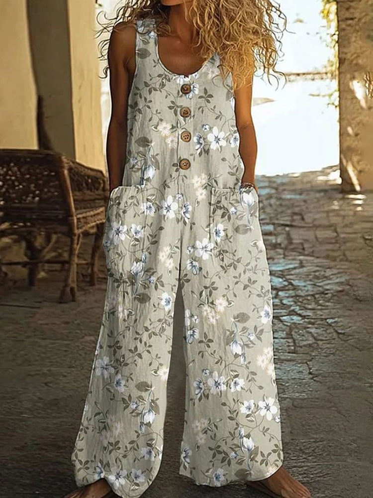 Womens Sleeveless Loose Pocketed Jumpsuit What Else You Got?