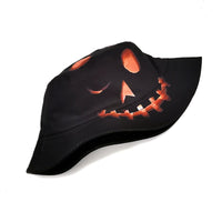 Pumpkin Grimace Halloween Sun Hat - Cute Cartoon Printed Fisherman Cap for Fall Festivities