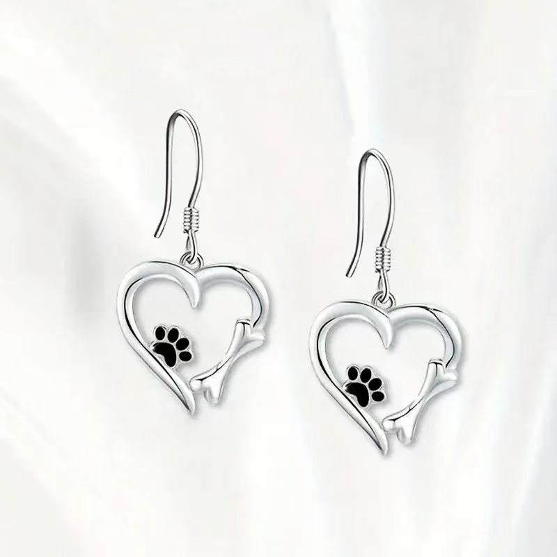 925 Sterling Silver Geometric Heart Earrings – White Gold Women’s Fashion OL Studs What Else You Got?