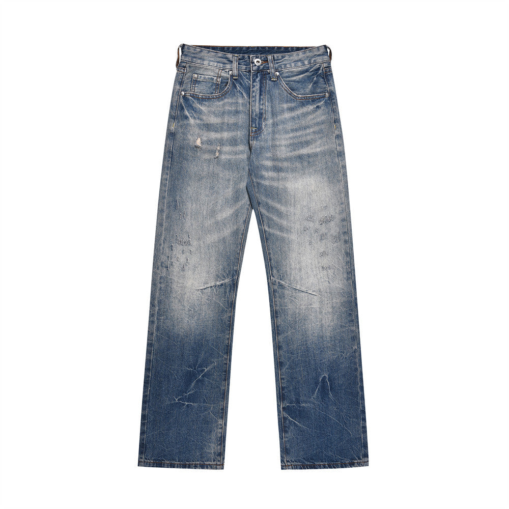 Men's Washed Denim Jeans – Classic Casual Fit