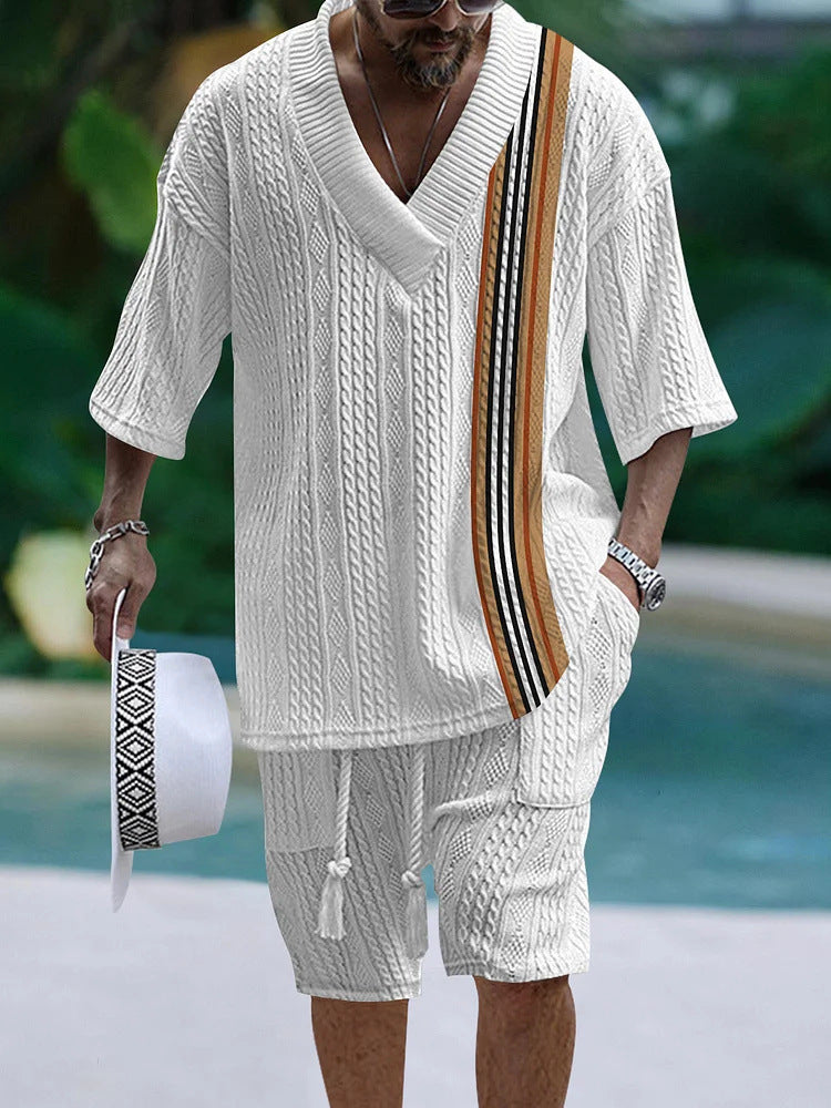 Loose Casual Short Sleeve Two‑Piece Suit – Summer Top & Shorts Set (Polyester, S–4XL) What Else You Got?