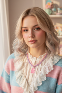 Y2K Gummy Bear Layered Necklace – Double Chain Acrylic Pendant 42 cm + 6 cm