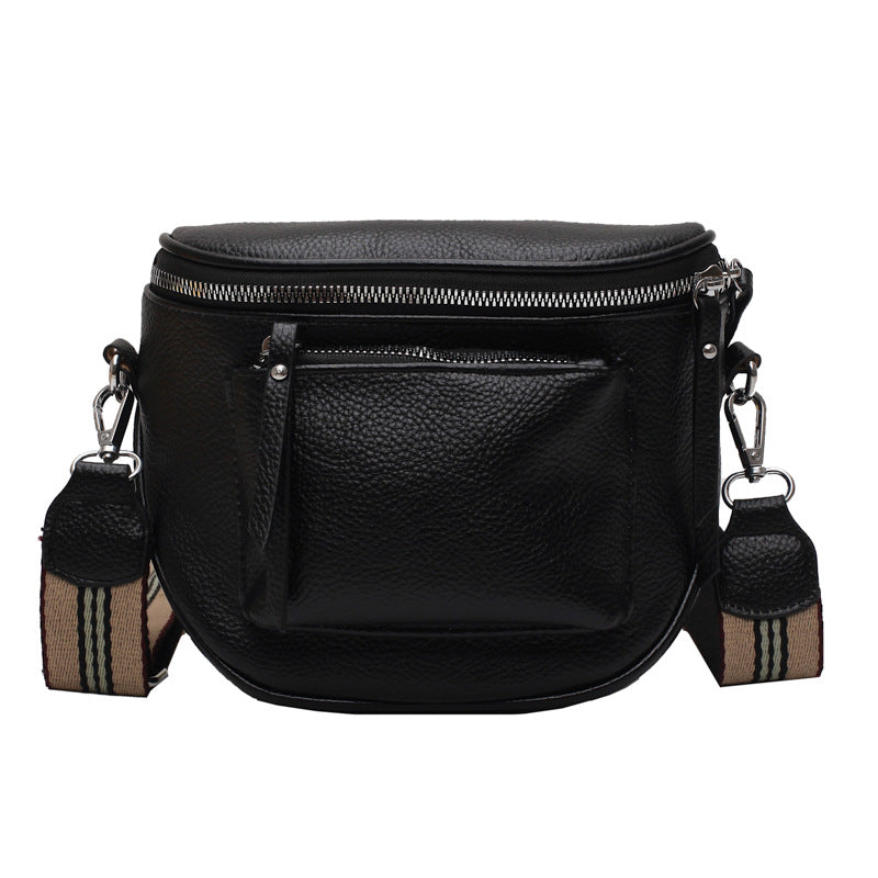 Soft PU Saddle Crossbody Bag – Casual Everyday Shoulder Bag with Patchwork Stitching What Else You Got?