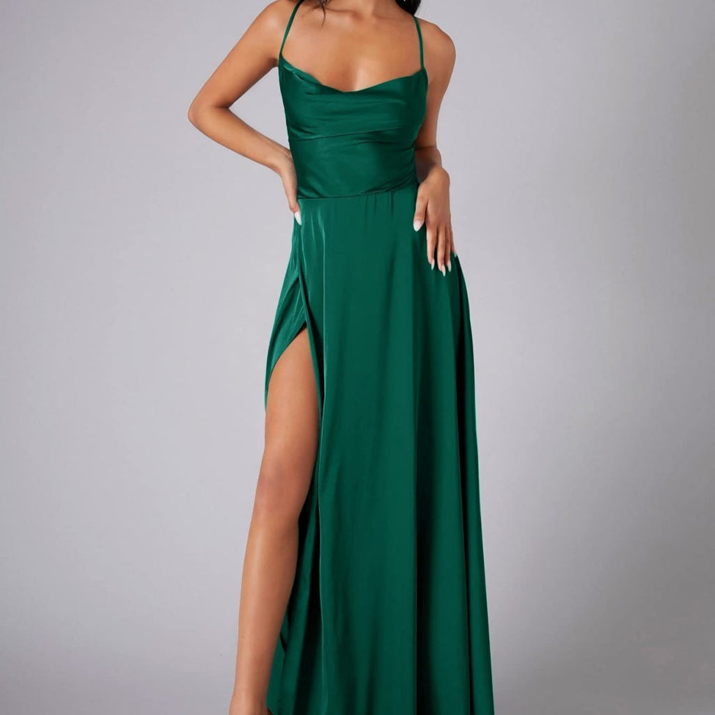 Summer Sexy Slimming Backless Strap Long Split Dress Women's Fashion High Waist Belted Gown V-neck What Else You Got?