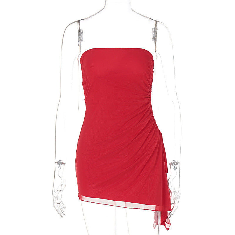 Y2K Tube-top Split Dress Summer Ins Fashion Backless Short Dresses For Women What Else You Got?